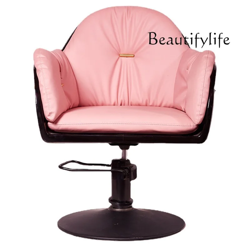 Barber shop seat retro with foot pedal special high-end lifting designer simple and fashionable