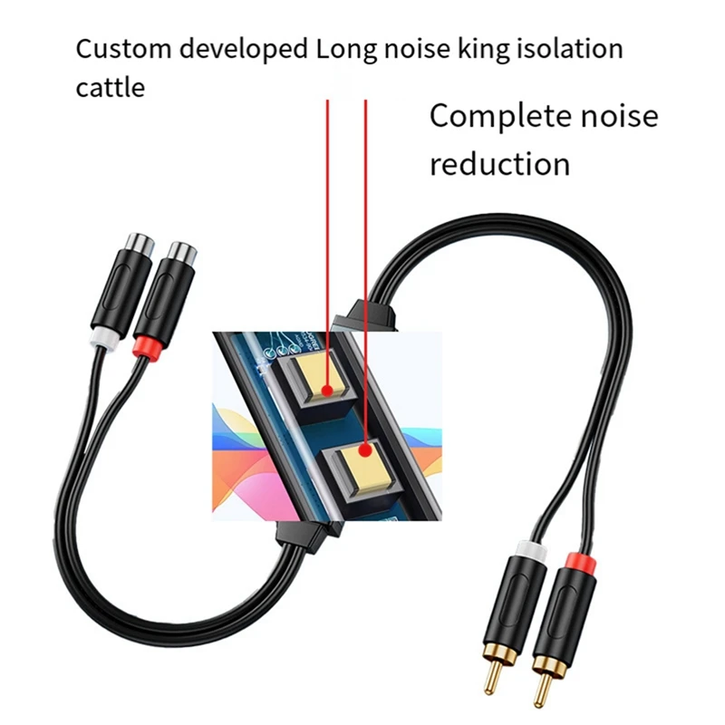 3.5Mm Audio Isolator Audio Common Ground Isolator Aux Noise Reduction Filter With 2/2 Audio Cable For DVD TV Player Easy Install