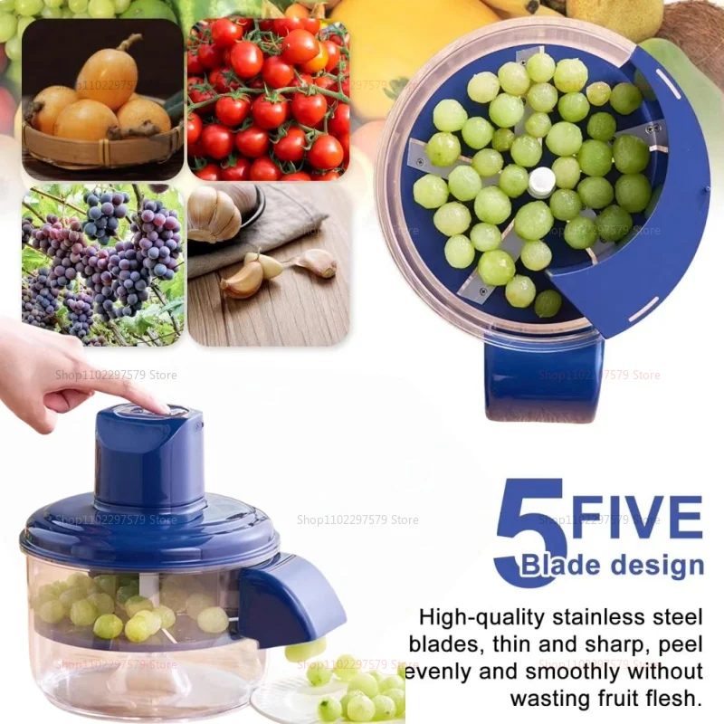 آلة تقشير العنب الكهربائية القابلة لإعادة الشحن أدوات المطبخ الفاكهة التلقائي الصغيرة الذكية مقشرة العنب لطماطم الكرز العنب