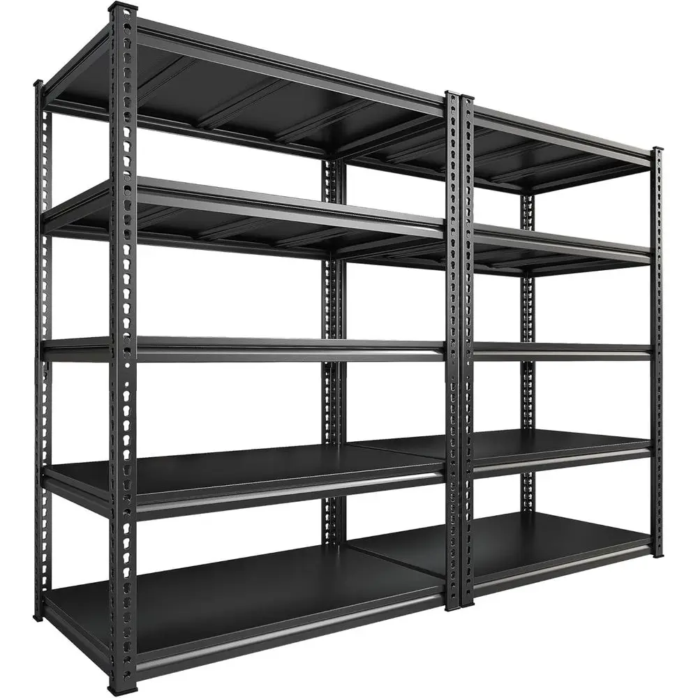 

72 High 5-Tier Adjustable Metal Storage Shelves, Heavy Duty 2500 LBS Load Capacity, 72x36x18, 2-Pack for Home & Warehouse