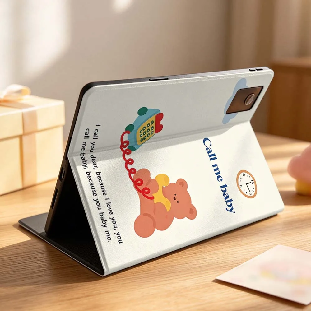 Cartoon Bear Art Case For Lenovo Idea Tab K10 M10 P11 P12 Xiaoxin Pad Pro GT Plus 10.6 11 11.1 inch 2025 Folding Tablet