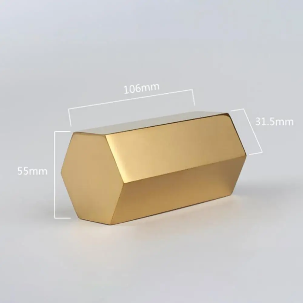 Gold Hexagonal Multifunction Desk Organizer Container Pen Pencil Holder Makeup Brush Storage Box Desktop Storage for Home Office