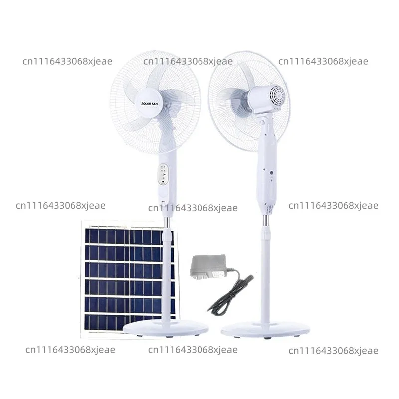 Solar charging fan 18-inch wind shaking head household silent storage table vertical floor fan rechargeable