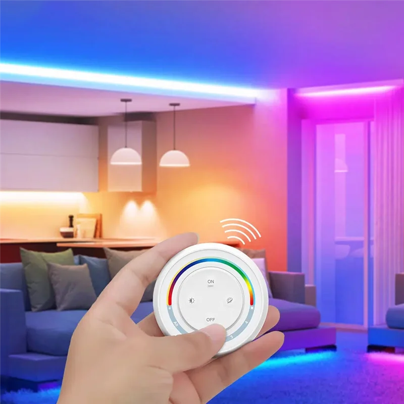 AT82-S2W+ 4-Zone 2.4Ghz Adjustable Saturation CCT/Brightness Rainbow Remote Switch RGBCCT For Series Bulb Light Controller