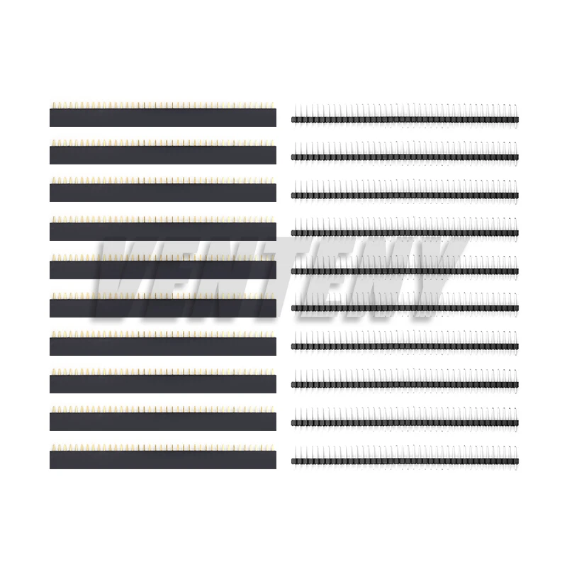 10PCS 10pcs 1x40 Male Pin Header Connector + 1x40Pin 2.54mm Single Row Female