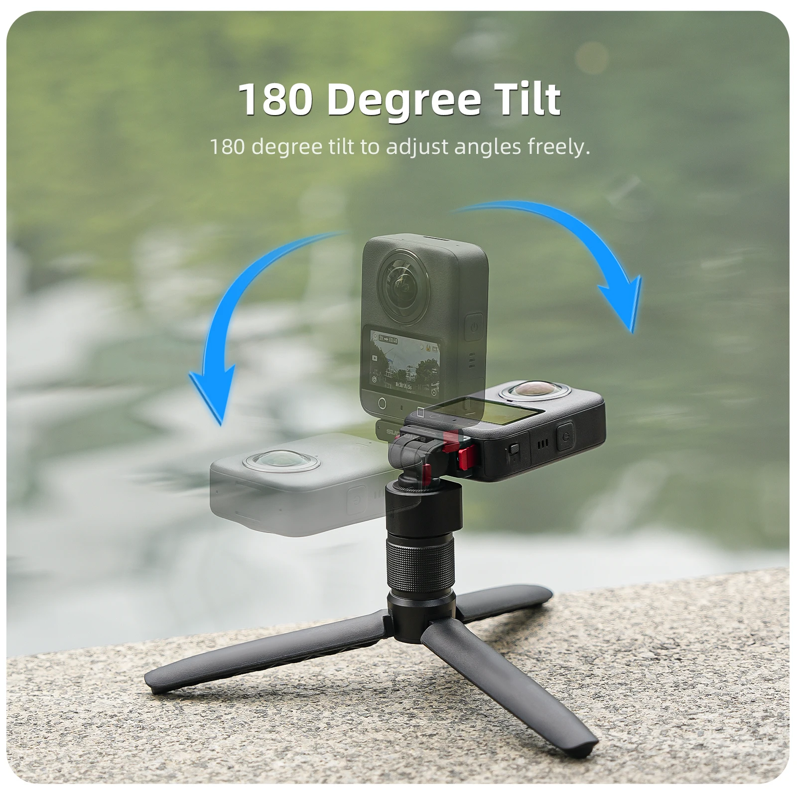 محول مغناطيسي لـ DJI Action 5 Pro/Osmo Nano/360 حامل سريع التحرير قابل للطي مع توسيع برغي 1/4 لـ DJI Action 4 3 2