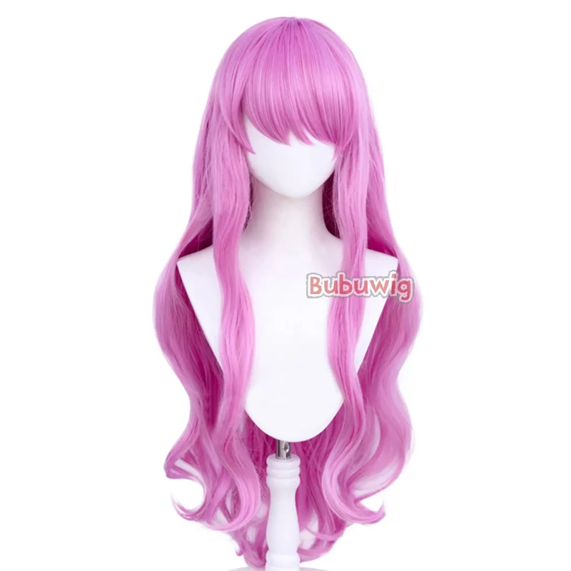 Bubuwig Kunst haar Schwester Gigant Cosplay Perücken sprudeln über magische Mädchen 95cm lang gewellt Pink Pink Cos Perücke hitze beständig