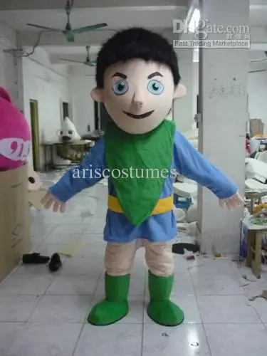 Mascote dos desenhos animados fantasia de pelúcia para adultos, Halloween e Natal, menino bonito, vestido extravagante, novo