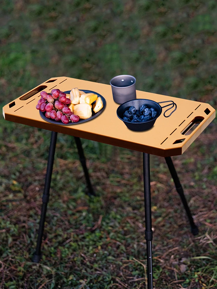 Folding Camping Table Adjustable Height Outdoor Table Aluminium Alloy Side Table for Outdoor Indoor Picnic BBQ Hiking