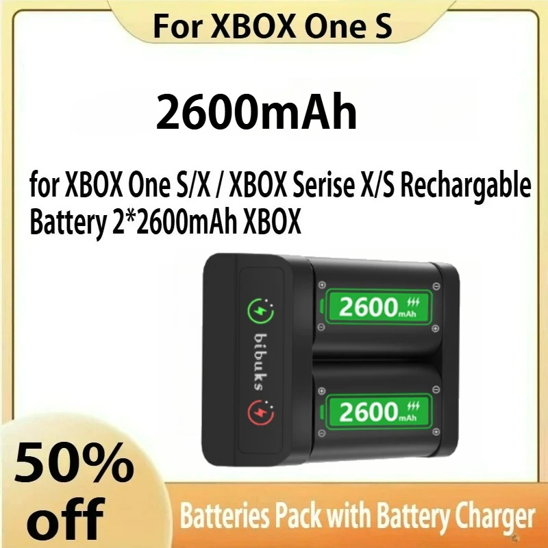 

For XBOX One S/X / XBOX Serise X/S Rechargable Battery 2*2600mAh XBOX Batteries Pack with Battery Charger