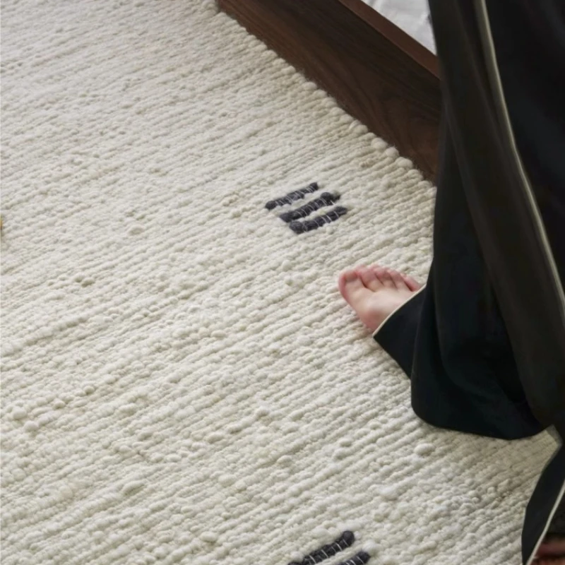 

Pure wool glue-free carpet living room bedroom bedside blanket 2025 new handwoven bay window mat