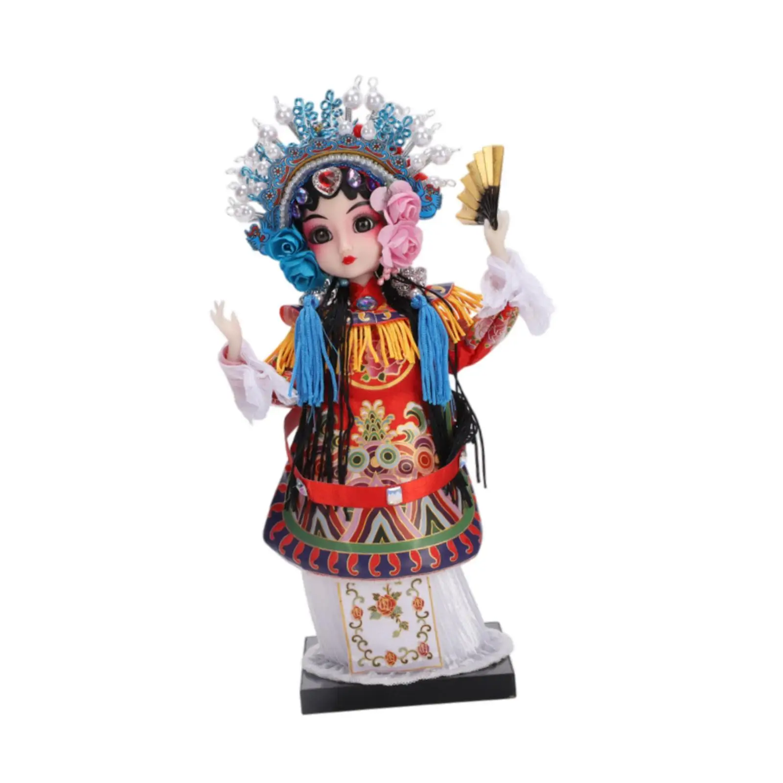9inch Peking Opera Ornament Peking Opera Doll Asian Doll Portable Collectible Figurine Sculpture for Fireplace Living Room