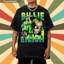 

Винтажная футболка Billie Eilish и круглый вырез Mercari2026, новинка лета, хит продаж, мужская и женская повседневная футболка из чистого хлопка