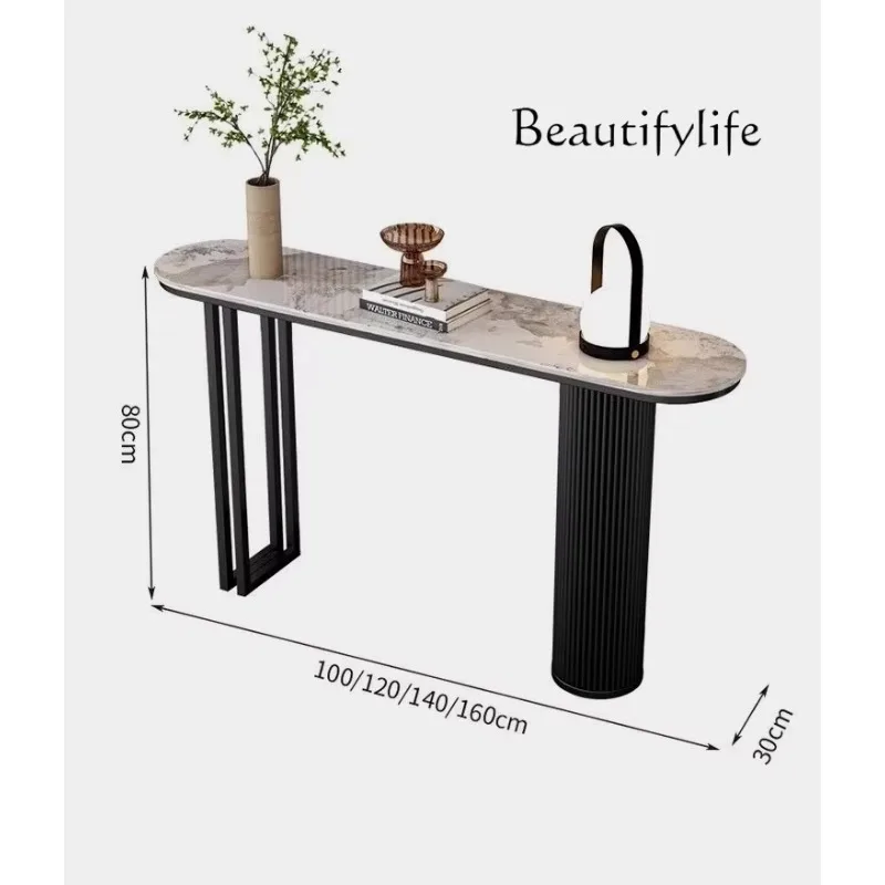 R Living Room Entrance Table Ultra-narrow And Extremely Narrow Italian Curved Entrance Table Against The Wall Simple Modern