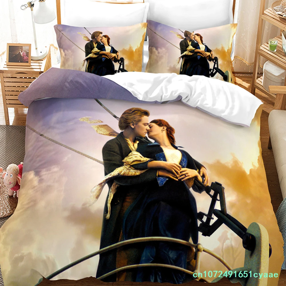 Titanic Jack And Rose Bedding Set Duvet Cover Sets Comforter Bed Linen Queen King Single Size Dropship