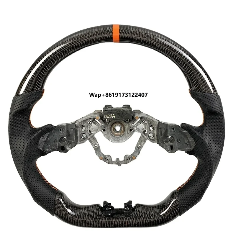 

Racing Custom Auto Parts Real Carbon Fiber Steering Wheel Covered with Perforated Leather for X-Trail 350Z 370z