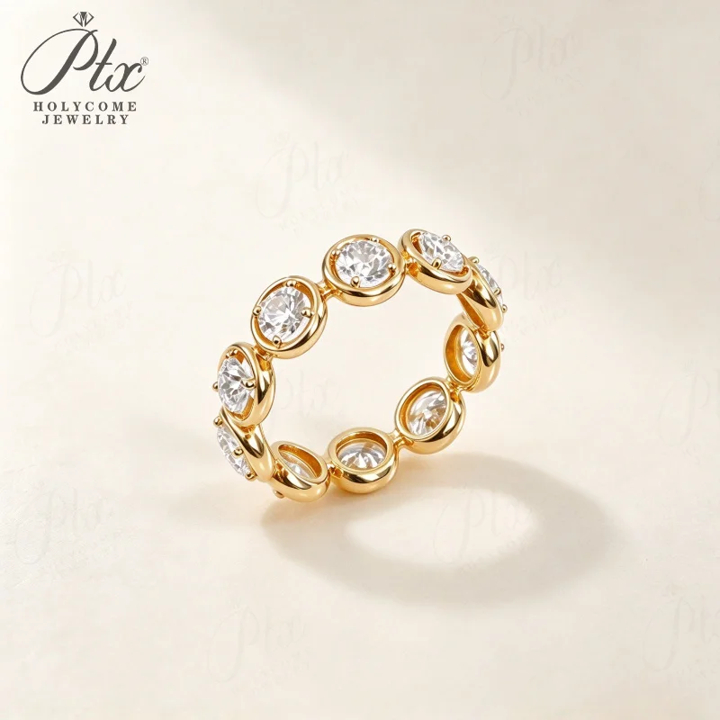 Laborgezüchtete Diamantringe DEF VS Rundschliff 10K/14K/18K Gold Hochzeitsantrag für Frauen Versprechen Feiner Schmuck Charms Holycome Schmuck – Detail 4