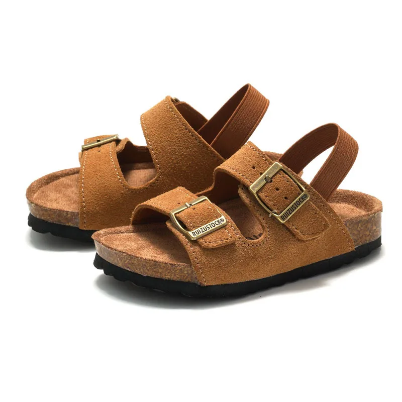 Spring Autumn New Product Children's Sandals with Frosted Cork for Boys Girls Beach Shoes Breathable Student Slippers