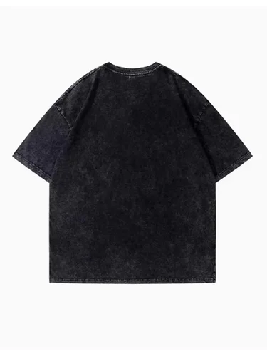 Imagen 2 del producto Camiseta con patrón de juego Ultrakill Gabriel, camisa negra lavada Vintage, estilo callejero Harajuku para hombres y mujeres