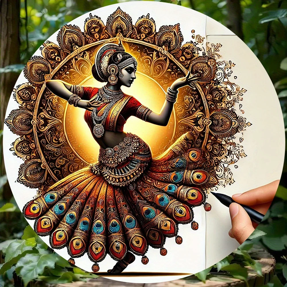 

Stunning Indian Dancer, Aluminum 2D Printed Metal Art Decoration, Suitable for Home, Restaurant, Café, Garage, Room Decor