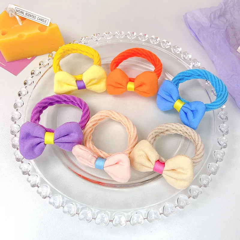 Girls 'Hair Rope Hair Accessories Children's Flower Bow Headband High Elasticity Hair Loop Wanzi Hair Lop Hair Rope Accessories