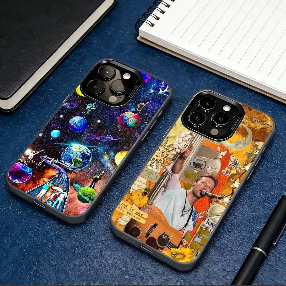 

C-Coldplay Rock Band Phone Case For iPhone 17,16,15,14,13,12,11 Plus,Pro Max,XS,Colorful Silver Phone case Funda Cover