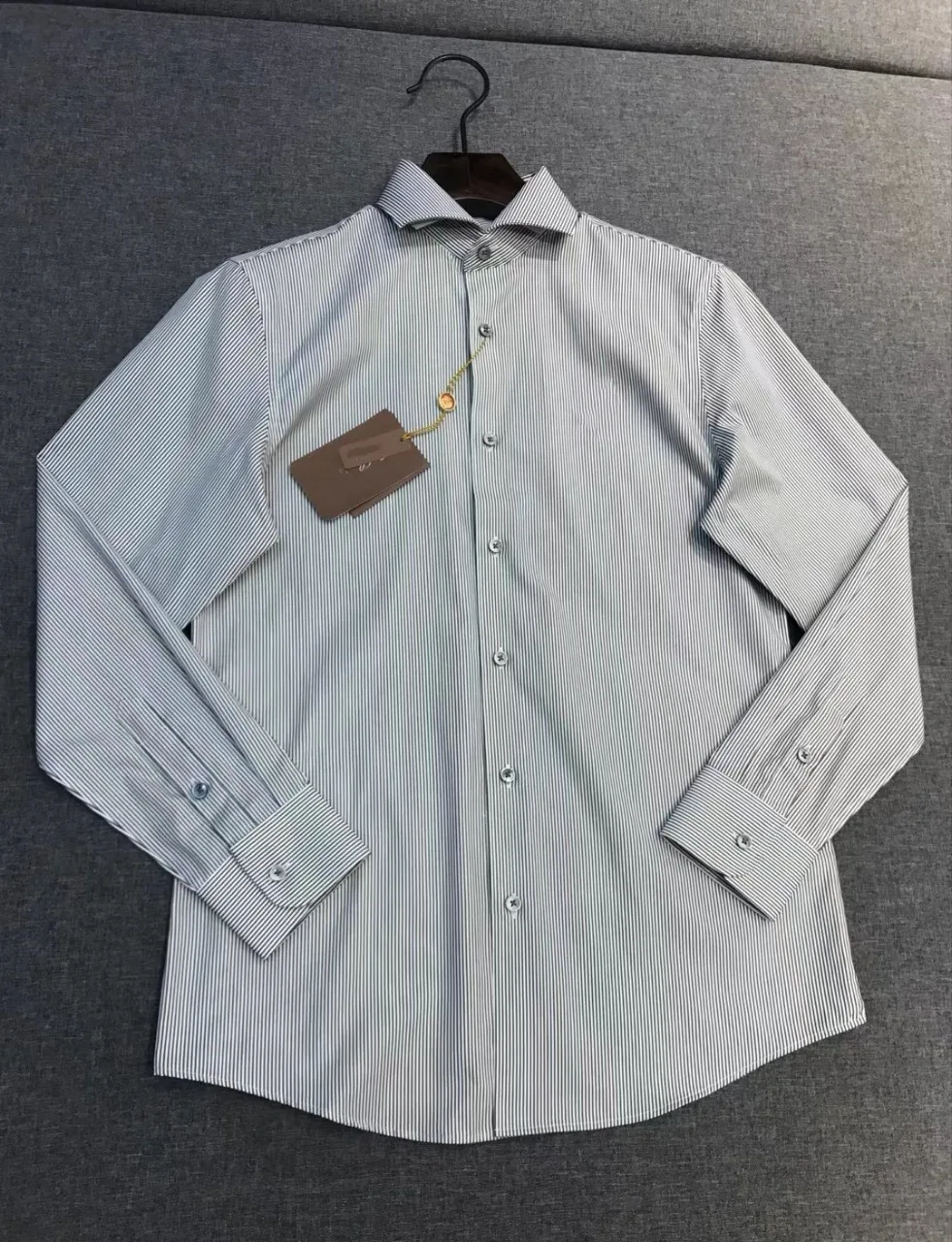 Men's Old Money Style Pure Business Stripe Egyptian Cotton High Count Two-Ply Long Sleeve Casual Shirt Breathable Top