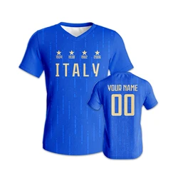 Quick-Dry Italy Soccer Jersey Custom Football Kit Breathable Youth Soccer Uniform Personalized Name Number for Men Women