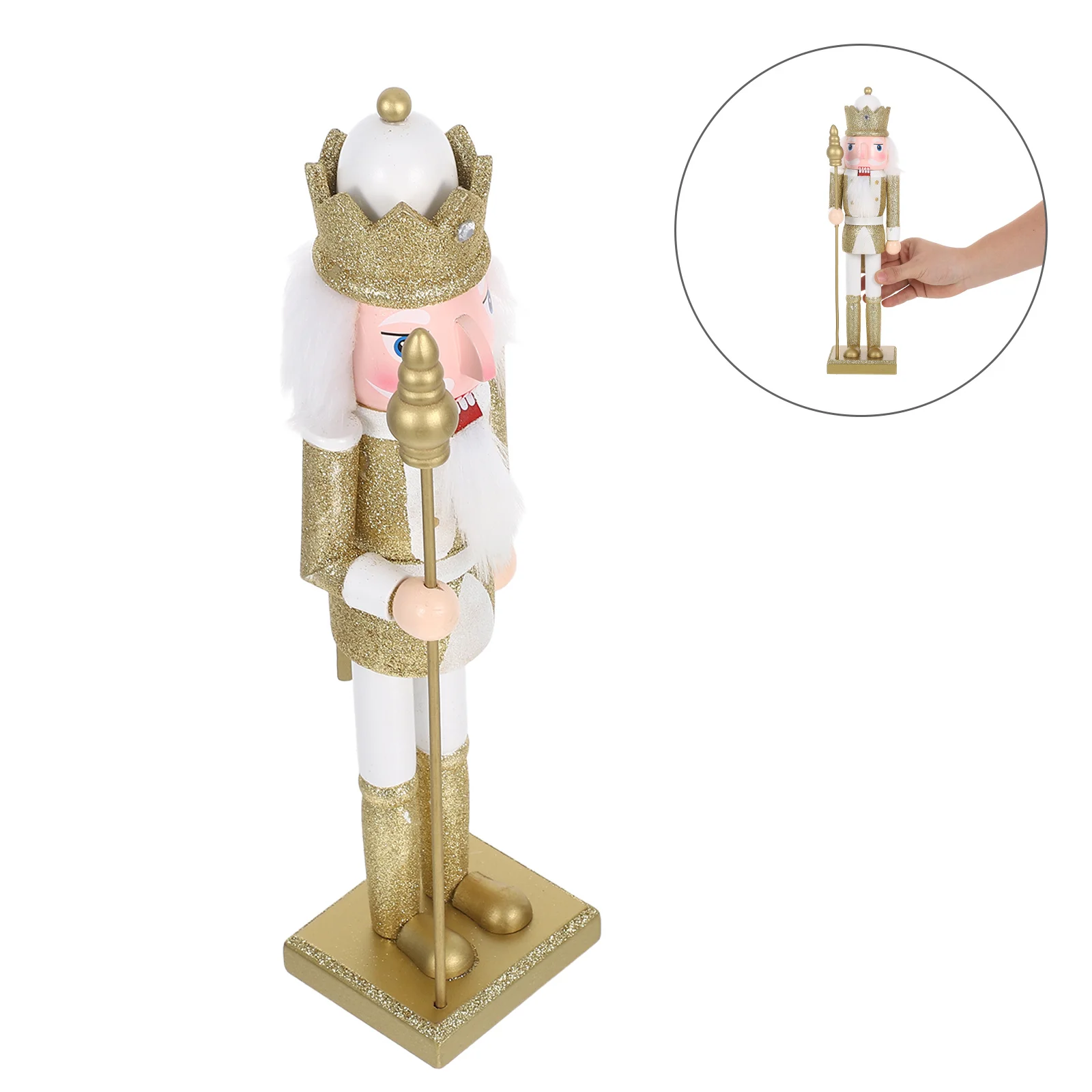 

Christmas Nutcracker Soldier 38cm Traditional Wooden Decoration Sturdy Material Versatile Holiday Scene Centerpiece