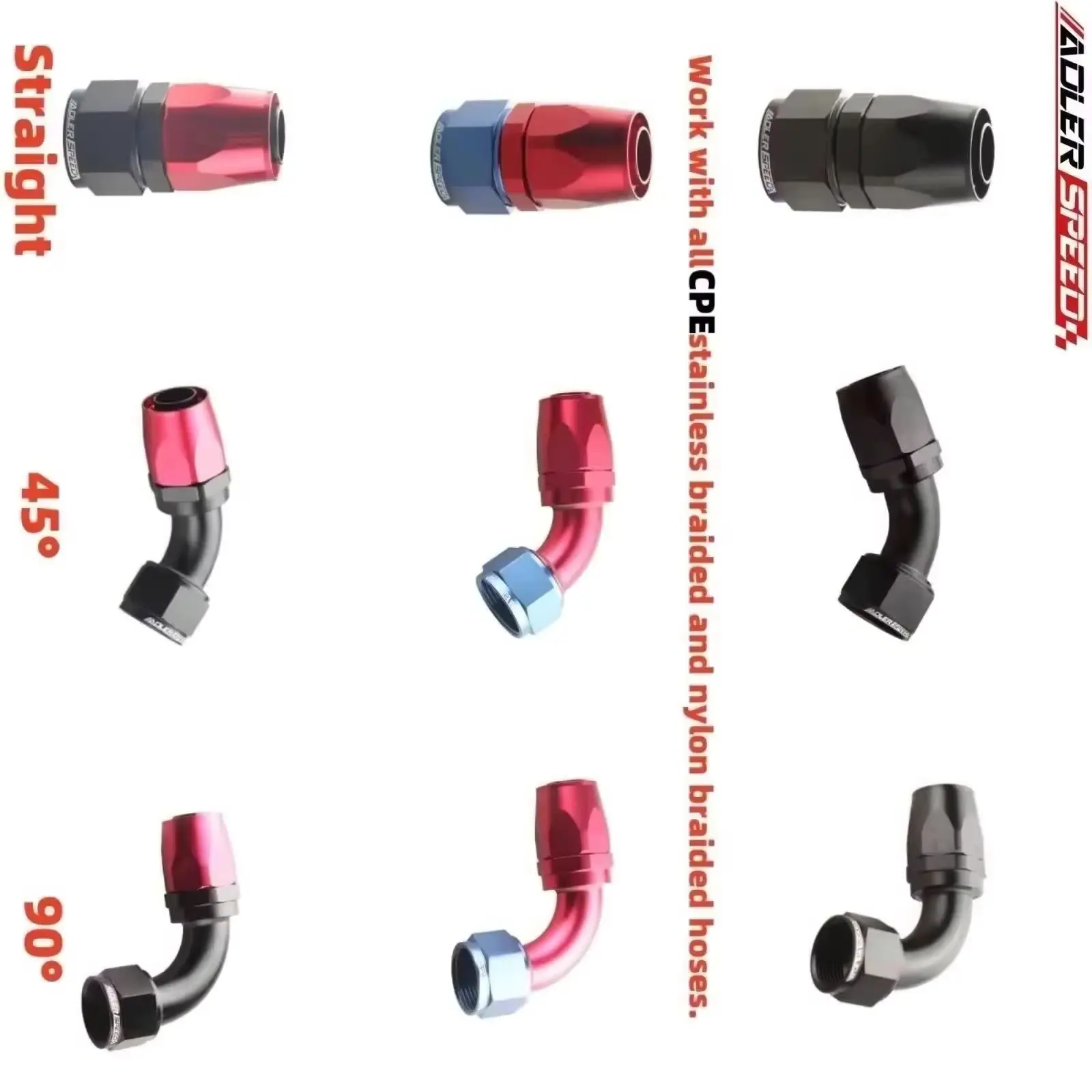 ADLERSPEED AN16 AN20 Straight 0°/45°/90°/180° Degree Aluminum Swivel Hose End Fitting Adapter Oil Fuel Line NPT PLUG