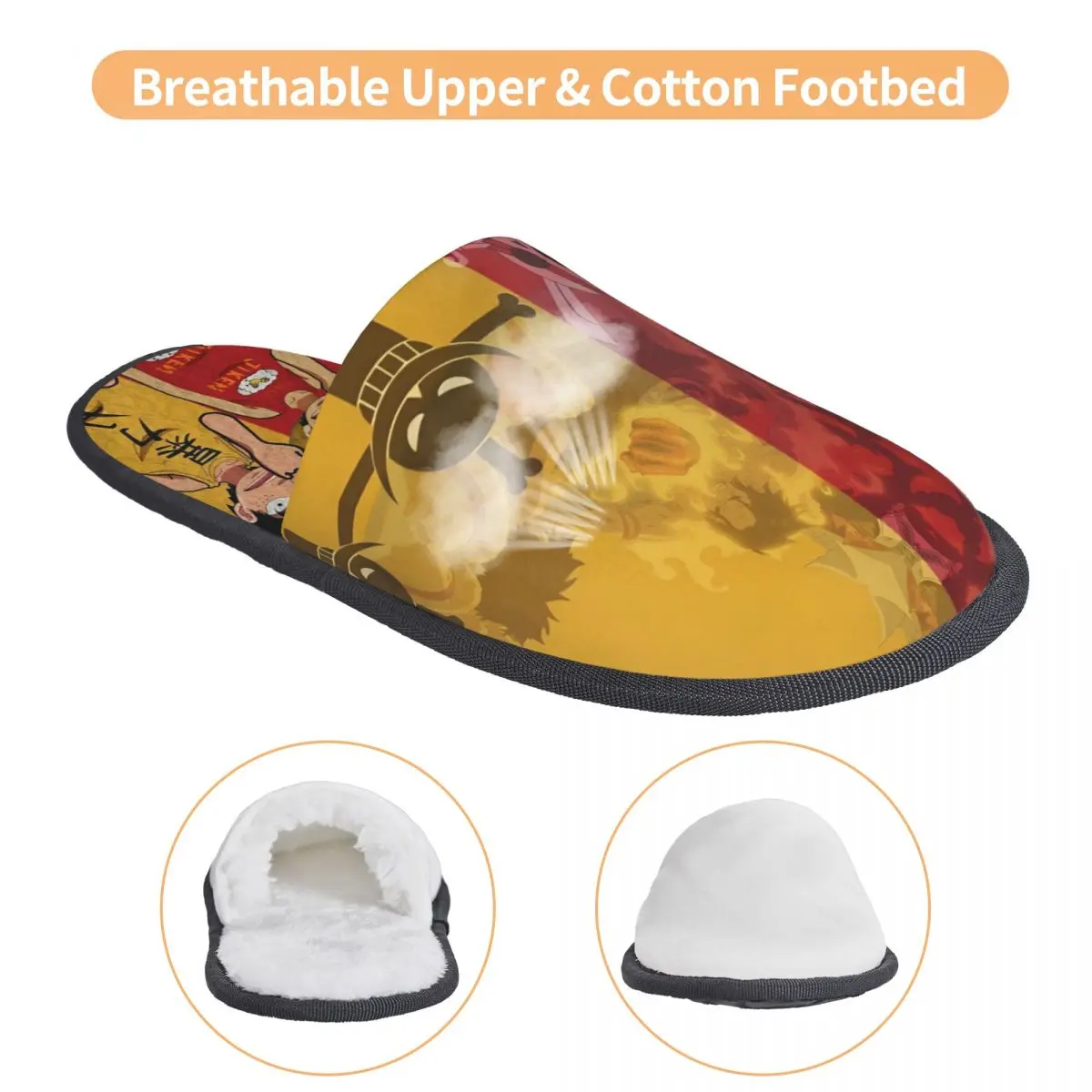 الشتاء منزل نعال من القطن قطعة واحدة أنيمي مانغا لوفي ميرش المنزلية نِعال من الفراء الشرائح داخلي دافئ المضادة للانزلاق الشرائح #3