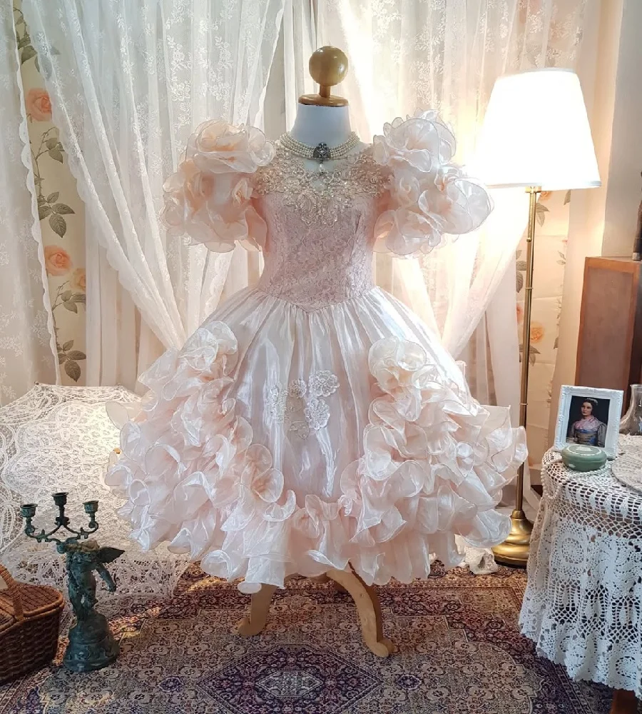 역사적인 소동 빅토리아 댄스 파티 드레스 프릴 짧은 칵테일 드레스 중세 르네상스 의상 이브닝 드레스 공식 맞춤형