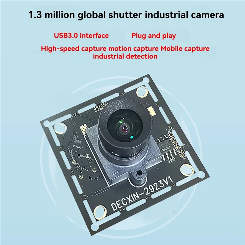 Caméra à obturateur global USB3.0 1,3 MP 93 °   Module de caméra industrielle 400 cadres sans pilote pour WINXP/7 8 10 LINUX Android-Y41A