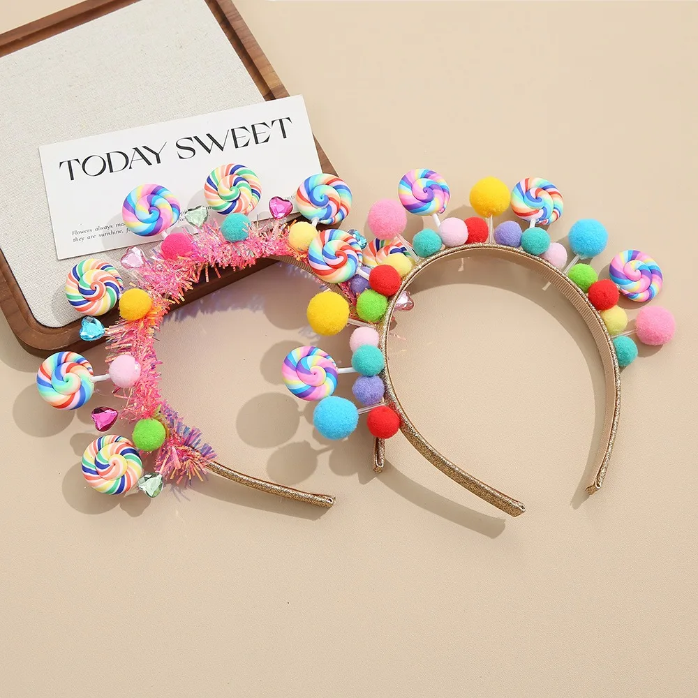 جديد الكرتون مصاصة هيرباند الوردي عيد الميلاد كاندي هيرباند الحلو الأميرة عقال بالجملة #1