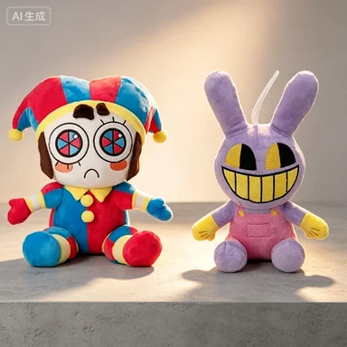 Peluche Pomni Jester Clown du Cirque Numérique Incroyable, jouet en peluche doux, poupée de dessin animé, décoration d'intérieur, coussin décoratif, cadeau pour adulte