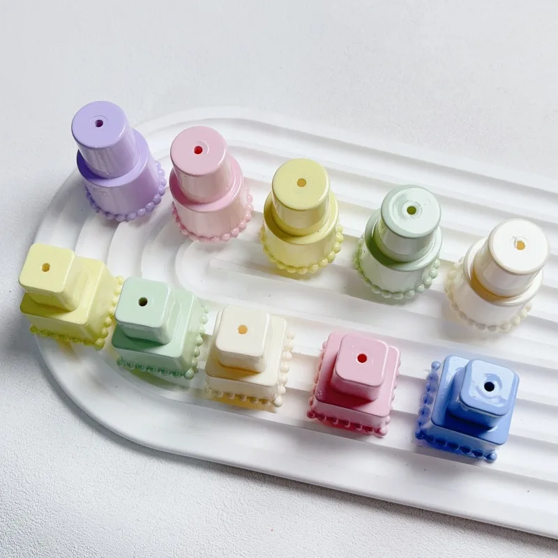 Macaron Color Birthday Cake Embryo Base Beads For Jewelry Making DIY Crafts Decoration Phone Chain Keychain Car Hanging Supplies