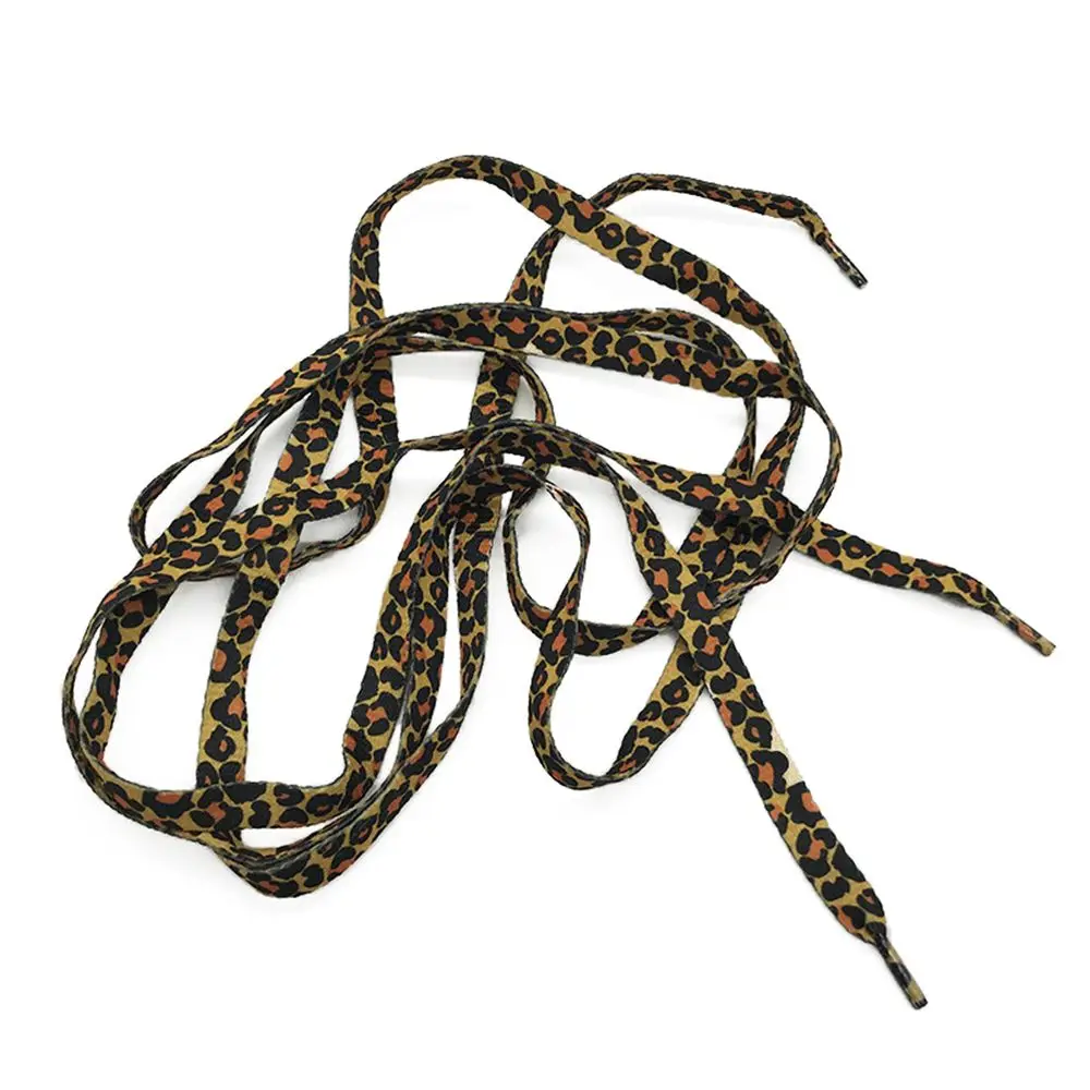 Leopard Print Shoelaces para decoração de sapatos Flat Laces, acessórios fashion clássicos