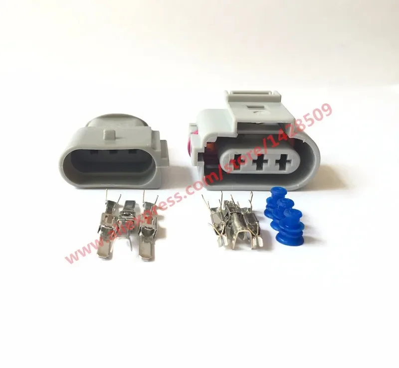1 Set 3 Pin 1J09737236 1J0973723G 3.5 Auto Fog Lamp Light Socket Crankshaft Sensor Connector Female Male With Terminals For VW