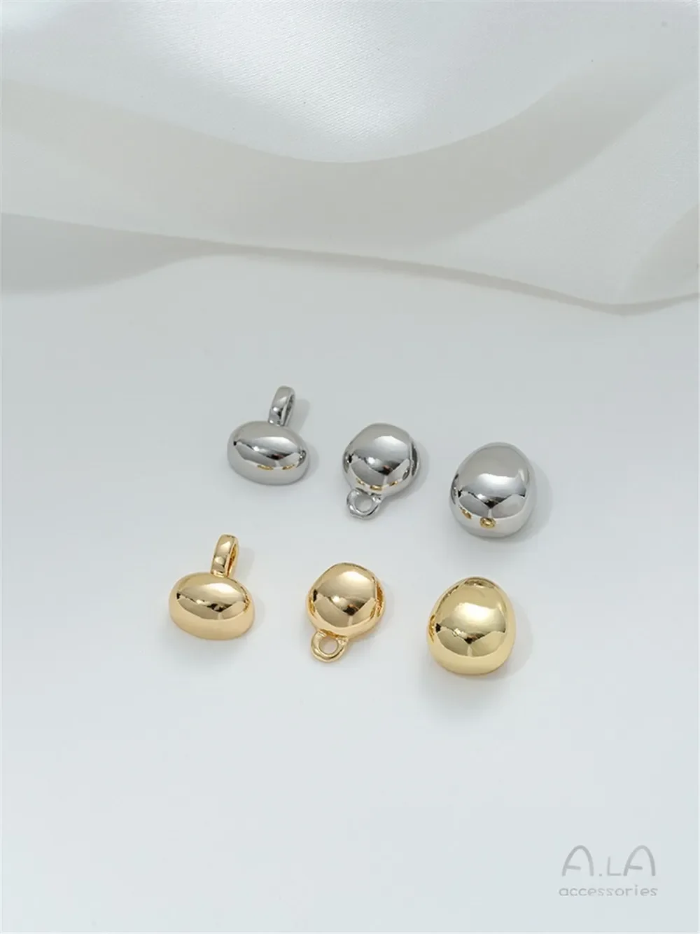 Clip ovalado chapado en oro de 14K, cadena de gotas de agua, colgante con agujero, hebilla colgante semicircular, accesorio de joyería hecho a mano DIY