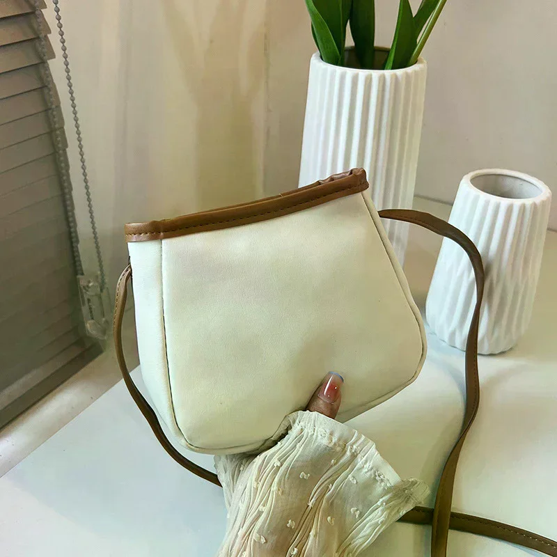 Women's Bag Trend Large Capacity PU Leather Portable Cross Body Bucket Bag Single Shoulder Bag Crossbody Bag