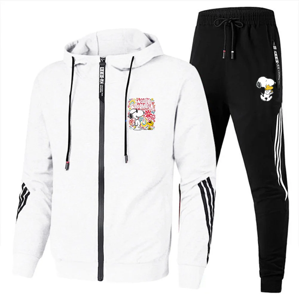 Miniso Spring Autumn Men Tracksuits Sets Long Sleeve Hoodie+Trousers 2 Piece Fitness Running Suits Sportswear Casual Clothing