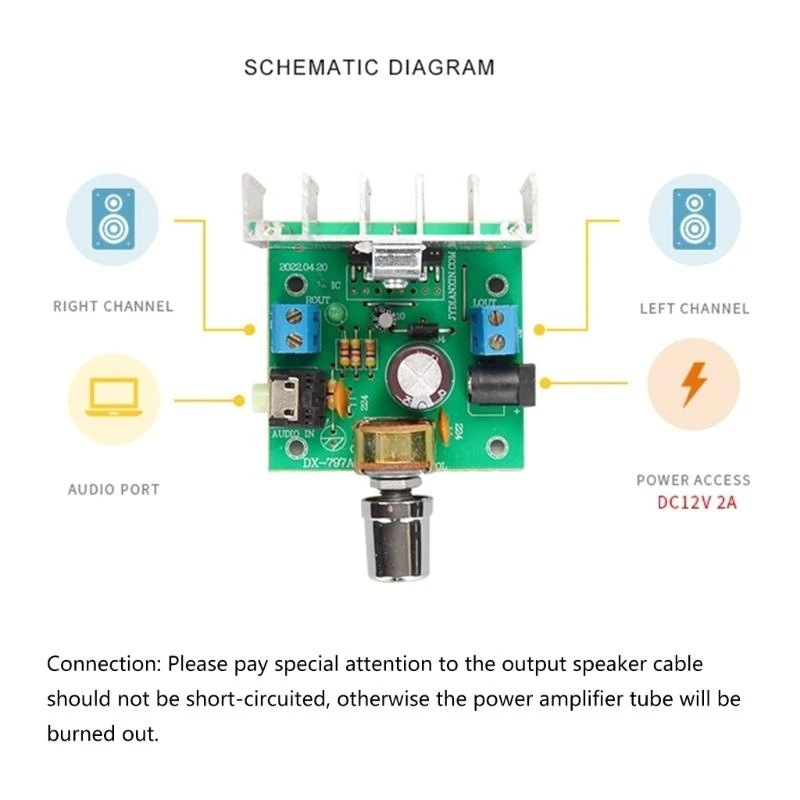 HX6A DX-7266 DC12V 2A Плата усилителя мощности 14W модуль мощности усилителей для проектов DIY