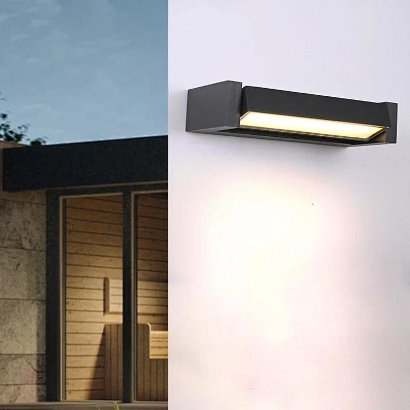 Adjustable Angle Outdoor Waterproof Outdoor Wall Lamp Garden Wiring Wall Lamp Simple and High-End Aluminum Wall Lamp