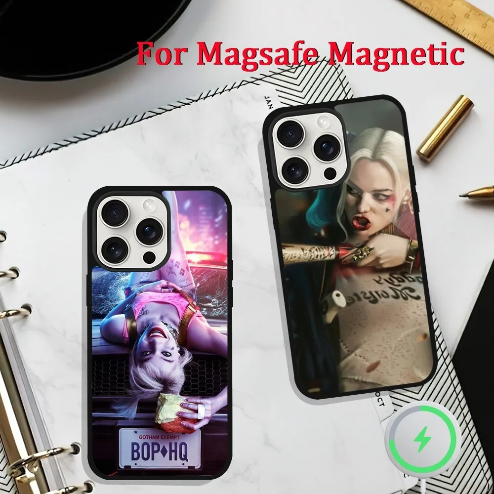 Movie H-Harley Q-Quinn Phone Case For iPhone 11 13 12 14 15 Plus Max Pro Magsafe Magnetic Wireless Charging shell