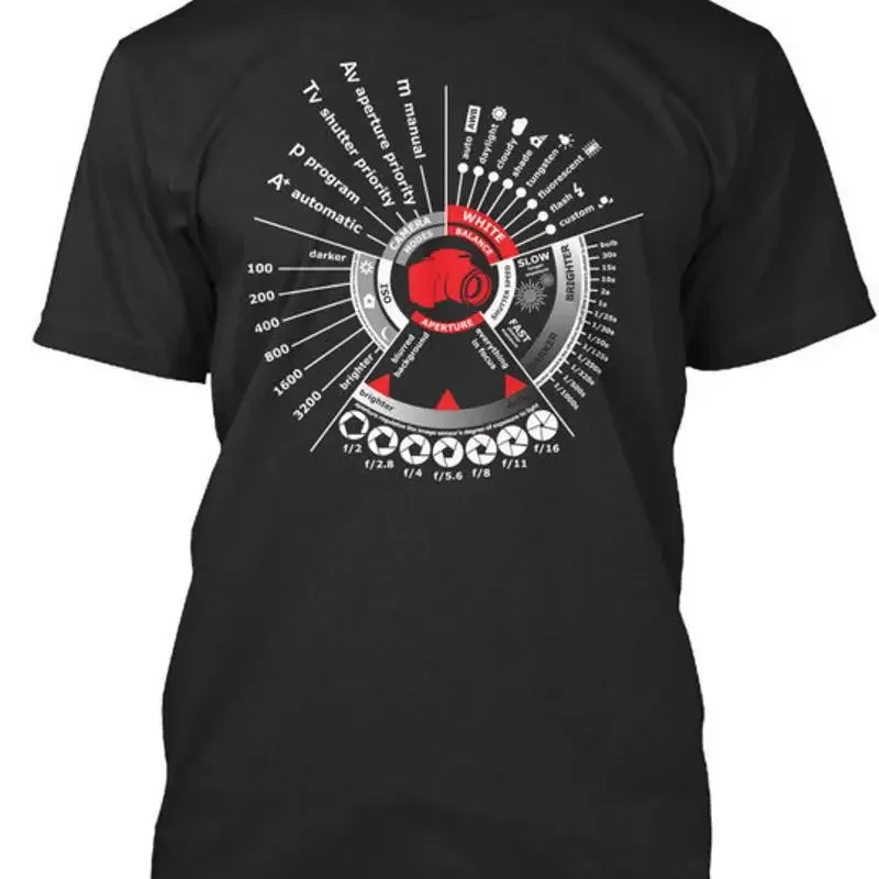 Photography Cheat Sheet Manual Av Aperture Priority Tv T-Shirt Made in USA S-5XL