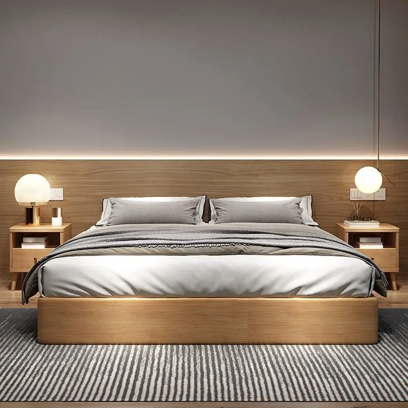 Dormitory Frame Double Bed Decoration Covers Luxury Queen Double Bed Bedroom Headboards Letto Matrimoniale Furniture