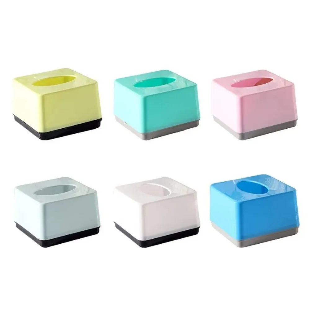 Simplicity Design Plastic Tissue Box Square Durable Napkin Holder Solid Color Paper Towel Box Home Use