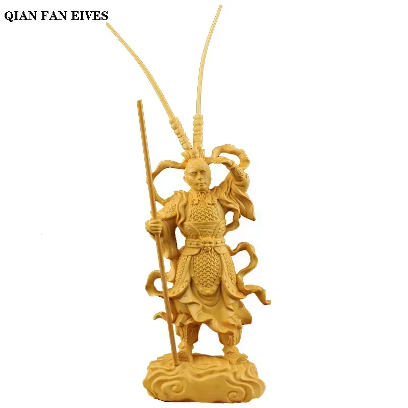 

wood carving Chinese mythical figure Monkey King statue Solid Wood Art Carving Cute cartoon Home decor Figurines Wholesale