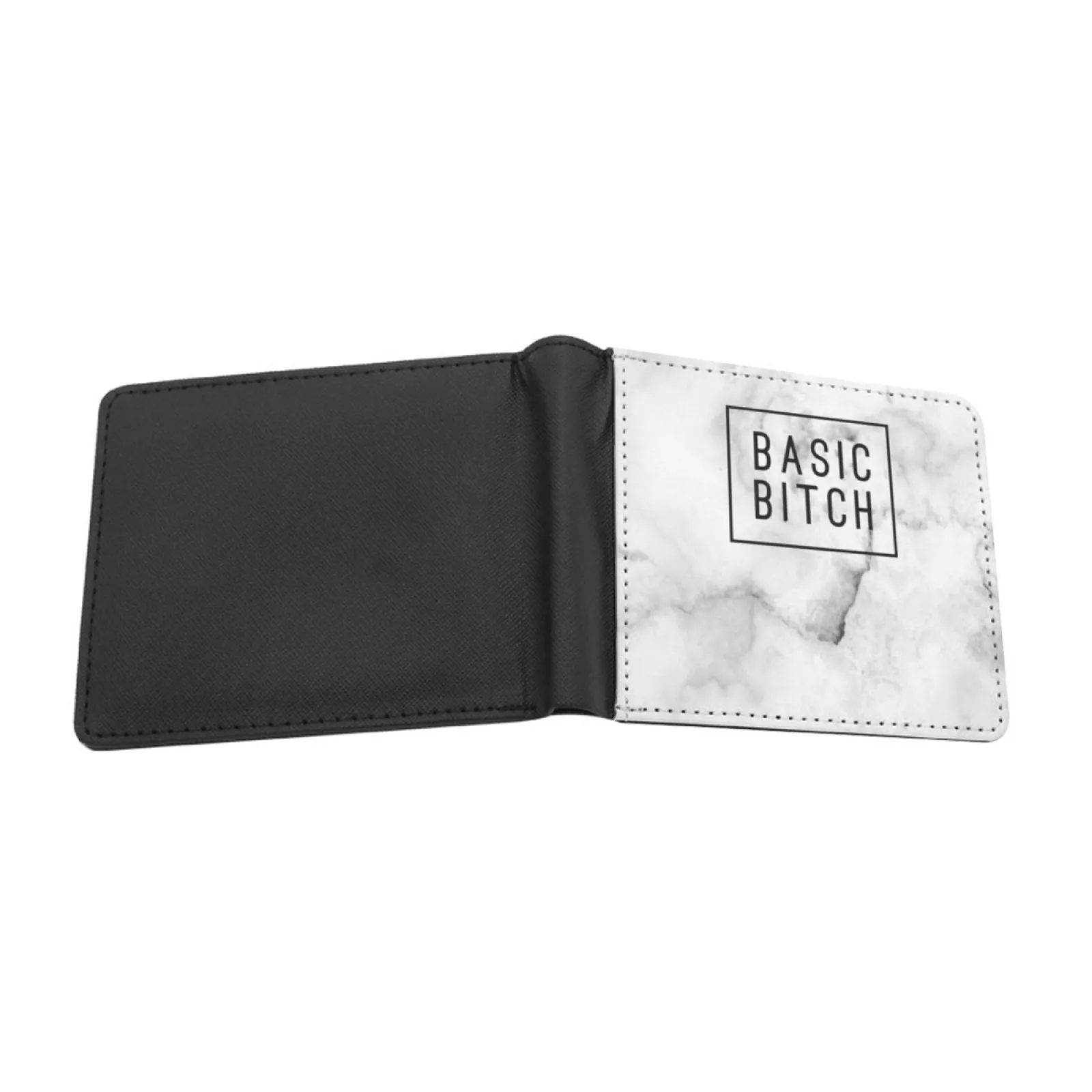 Basic Short Men's Wallet Multifunction Purse Male Pu Leather Wallet Basic Yolo Marble Typical Stereotypical Show It White