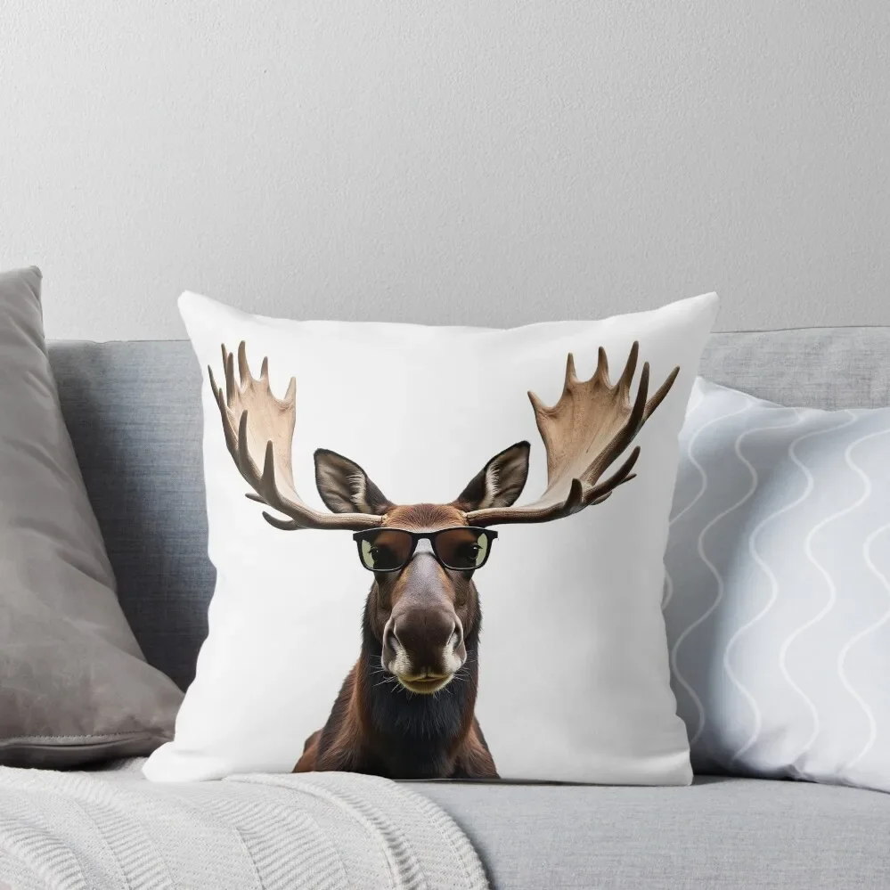 

Funny cool Moose wearing sunglasses Throw Pillow Covers For Sofas bed pillows Christmas s Covers luxury home accessories pillow